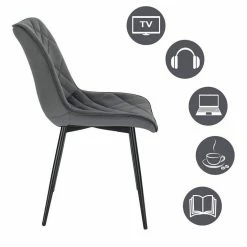 EUGAD Esszimmerstuhl (2 Stück), Küchenstuhl, Polsterstuhl Stuhl,Wohnzimmerstuhl ohne Armlehne, Metallbeine, Samt, Hellgrau Dunkelgrau, Schwarz 37 EUGAD Esszimmerstuhl (2 Stück), Küchenstuhl, Polsterstuhl Stuhl,Wohnzimmerstuhl ohne Armlehne, Metallbeine, Samt, Hellgrau Dunkelgrau, Schwarz -EUGAD Verkäufe a8ddd54d 156a 4d37 b6e1 7dc3aba07a64