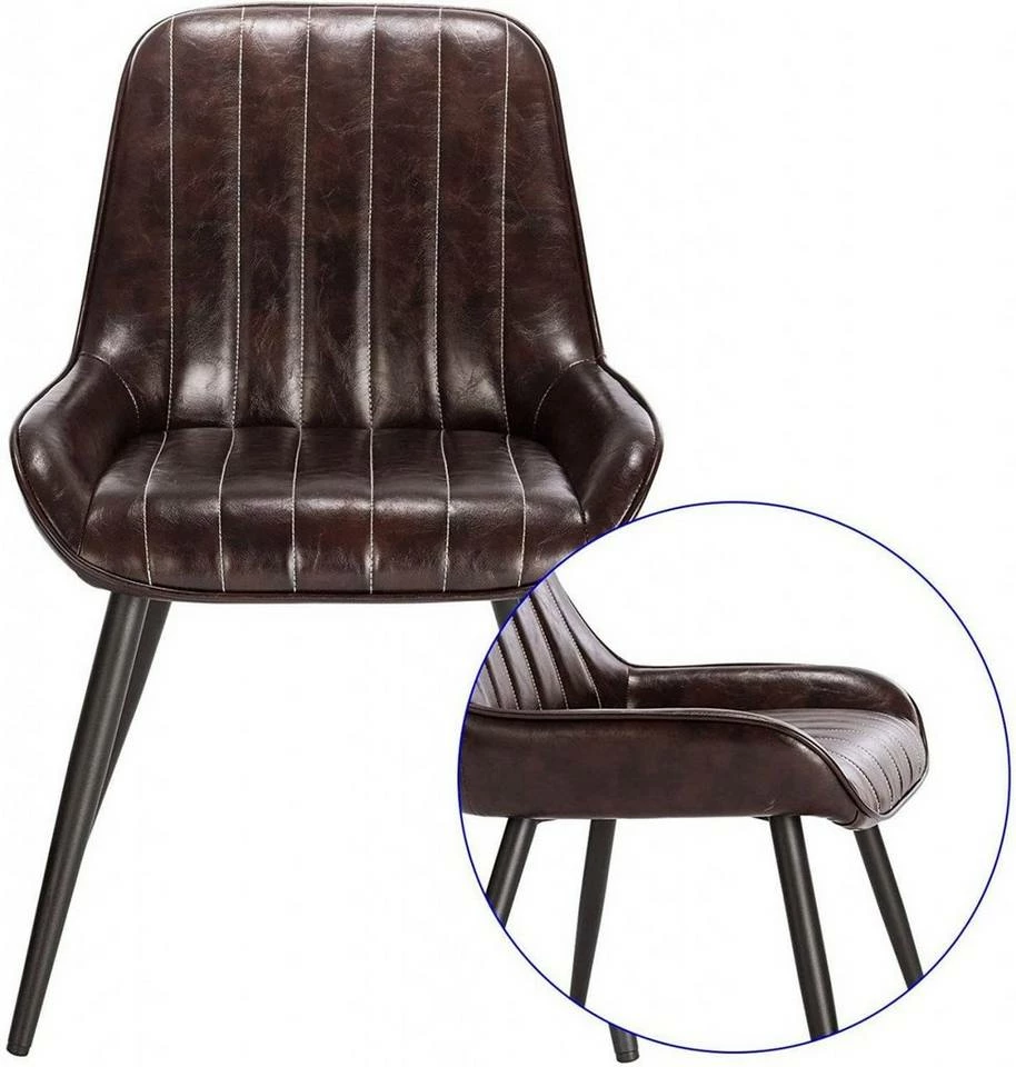 EUGAD Esszimmerstuhl, 4 Stücke Retro Küchenstuhl Sitzfläche aus PU mit Metallbeine Schwarz Braun, Dunkelbraun, Dunkelgrün, Grau 21 EUGAD Esszimmerstuhl, 4 Stücke Retro Küchenstuhl Sitzfläche aus PU mit Metallbeine Schwarz Braun, Dunkelbraun, Dunkelgrün, Grau – Bild 19