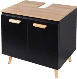 EUGAD Waschbeckenunterschrank Badschrank Unterschrank mit 2 Türe Weiß Grau, Schwarz, Weiß -EUGAD Verkäufe a989fddb 810b 5611 aed1 b812e0b2b70b