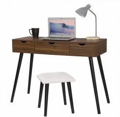 EUGAD Schminktisch, mit Aufklappbarem Spiegel, Schreibtisch mit 2 Schubladen, 100x40x75cm(L*B*H), Kosmetiktisch Computertisch mit große Tischplatte Eiche Weiß -EUGAD Verkäufe a9fa8aac fa98 5ee8 8819 661cf5912174