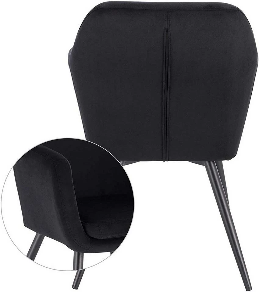 EUGAD Polsterstuhl (1 Stück), Küchenstuhl Samt Stuhl Sessel mit Armlehne, Metallbeine, für Esszimmer Wohnzimmer, Schwarz Dunkelgrau 31 EUGAD Polsterstuhl (1 Stück), Küchenstuhl Samt Stuhl Sessel mit Armlehne, Metallbeine, für Esszimmer Wohnzimmer, Schwarz Dunkelgrau – Bild 29