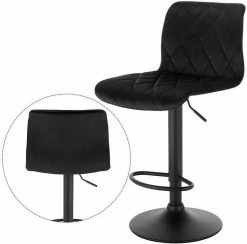EUGAD Barhocker, 2er-Set Barstühle, Bezug in Samt Schwarz -EUGAD Verkäufe ac46fd46 8f2b 5855 b737 8910813e334b