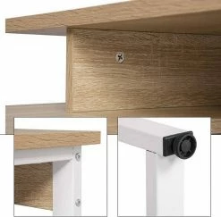 EUGAD Schreibtisch, mit Ablagen Holz 116x75x80cm Dunkelbuche Helleiche, Weiß -EUGAD Verkäufe ad1f315e 5aaa 5c64 862b 4f4d0e8310ca