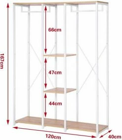 EUGAD Kleiderständer, Wäscheständer Garderobenständer mit Ablage Schwarzrohre und Eiche Platte Schwarz-Hell Eiche, Schwarz-Vintage, Weiß-Eiche -EUGAD Verkäufe adb6a286 6cd8 5057 a312 495ae8ff1989