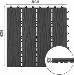 EUGAD WPC-Fliesen, 11 Stück WPC Terrassenfliesen 30x30cm Holzstruktur Anthrazit Coffee, Dunkelgrau, Hellgrau -EUGAD Verkäufe ae502c52 0b34 57ab a70d 476935caf8c9