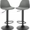 EUGAD Barhocker (Set, 2 St), 2er-Set mit Rückenlehne, Barstühle Höhenverstellbar und 360° Drehbar, Zeitgenössisch für Esszimmer, Bar Grau Schwarz -EUGAD Verkäufe af55b2bc bfc4 5ad9 a90c 3fba3381f86c