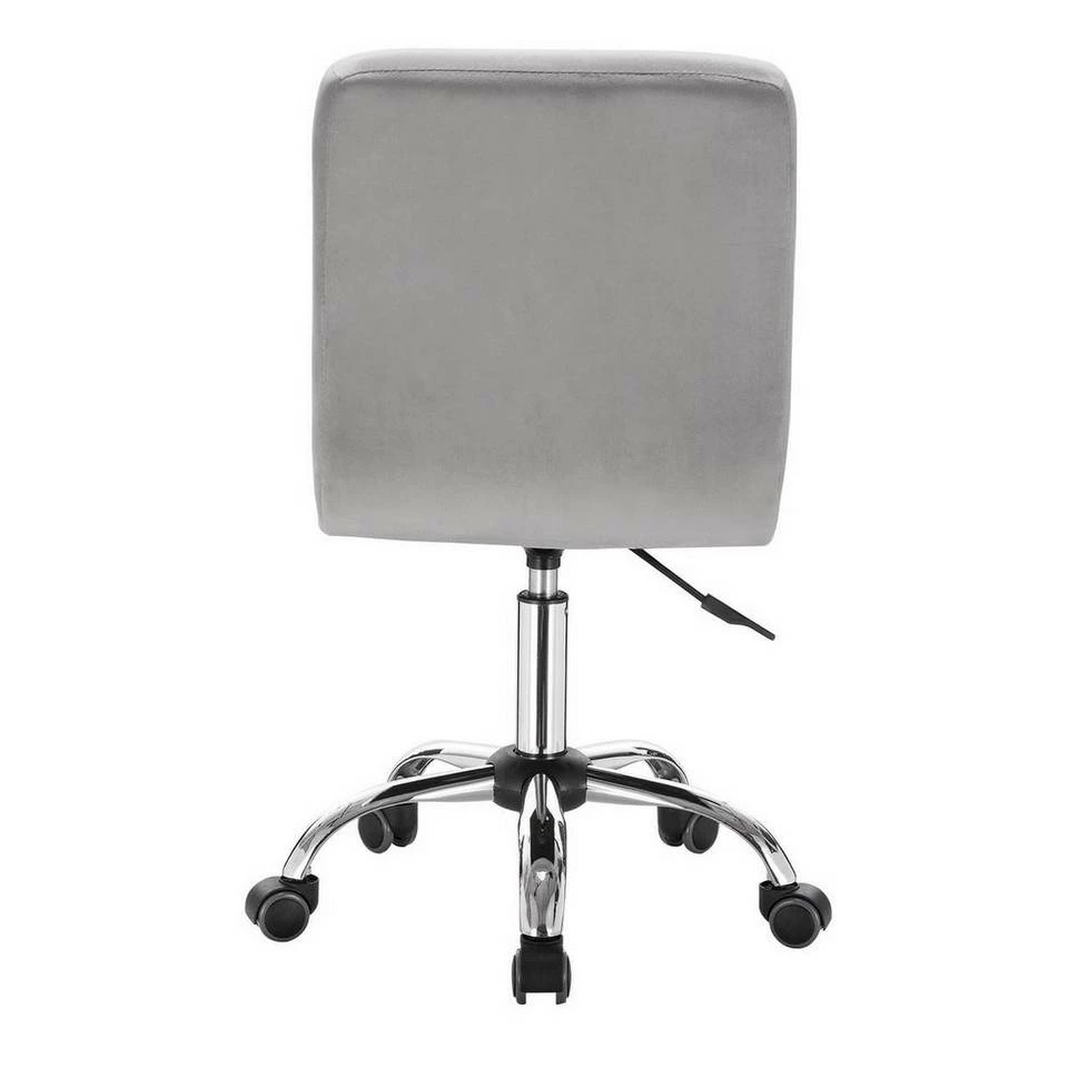 EUGAD Schreibtischstuhl, Arbeitshocker Bürohocker Samt Metall, 360° drehbar, Rosa Hellgrau 14 EUGAD Schreibtischstuhl, Arbeitshocker Bürohocker Samt Metall, 360° drehbar, Rosa Hellgrau – Bild 12