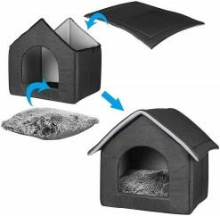 EUGAD Tierbett, Katzenhaus Katzenhöhle herausnehmbarer Matte Dunkelgrau, Hellgrau -EUGAD Verkäufe b3139bf9 6a3f 553c be8e 25f8492c77fa