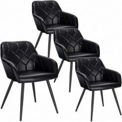 EUGAD Esszimmerstuhl, 4er-Set Esszimmerstuhl aus Kunstleder Metallbeine Dunkelbraun Schwarz -EUGAD Verkäufe b33bba7e 4567 54a6 b26e b73809210bed