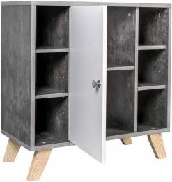 EUGAD Waschbeckenunterschrank Unterschrank Badezimmerschrank mit Tür 60 x 30 x 62 cm Grau-Weiß -EUGAD Verkäufe b3c7308c 31a5 5cf1 9c00 465bc42e2026