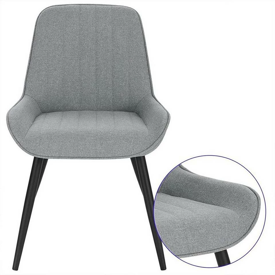 EUGAD Polsterstuhl (2 Stück), Esszimmerstühle aus Leinen mit stabilen Metallbeinen, mit Rückenlehne und gepolsterter Sitzfläche Dunkelgrau, Hellgrau 12 EUGAD Polsterstuhl (2 Stück), Esszimmerstühle aus Leinen mit stabilen Metallbeinen, mit Rückenlehne und gepolsterter Sitzfläche Dunkelgrau, Hellgrau – Bild 10