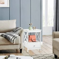 EUGAD Nachttisch, 2er-Set Beistelltisch Nachtschrank Nachtkommode Sofatisch aus MDF mit Schublade und Ablage für Schlafzimmer oder Wohnzimmer Weiß 19 EUGAD Nachttisch, 2er-Set Beistelltisch Nachtschrank Nachtkommode Sofatisch aus MDF mit Schublade und Ablage für Schlafzimmer oder Wohnzimmer Weiß -EUGAD Verkäufe b4e41ff3 9626 5719 ad57 6d904218f49d