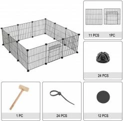 EUGAD Freigehege, Freigehege für Kaninchen Hasen Meerschweinchen Welpenauslauf Kleintiergehege Laufgitter mit Tür DIY 12 Platten Schwarz 142 x 72 x 36 cm 10 EUGAD Freigehege, Freigehege für Kaninchen Hasen Meerschweinchen Welpenauslauf Kleintiergehege Laufgitter mit Tür DIY 12 Platten Schwarz 142 x 72 x 36 cm -EUGAD Verkäufe b66615da d115 5e1e 965f 51de16145bc8