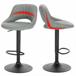EUGAD Barhocker (2 St), 2er-Set 360° drehbar stufenlos höhenverstellbar mit Rückenlehne aus Kunstleder und Stahl Dunkelbraun Anthrazit, Grau -EUGAD Verkäufe b7557edc 458c 5aa3 82c6 d786c8baeee0