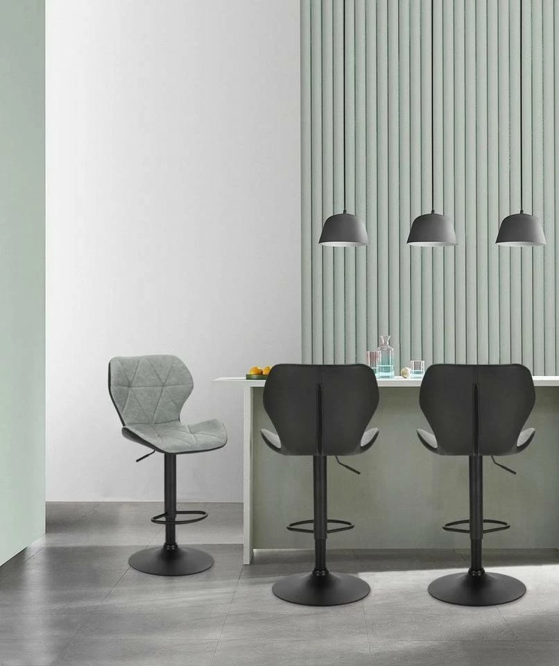 EUGAD Barhocker (2 St), 2er-Set höhenverstellbar und drenbar mit Rückenlehne aus Kunstleder Stahl Grau Anthrazit, Braun, Dunkelbraun 4 EUGAD Barhocker (2 St), 2er-Set höhenverstellbar und drenbar mit Rückenlehne aus Kunstleder Stahl Grau Anthrazit, Braun, Dunkelbraun – Bild 2