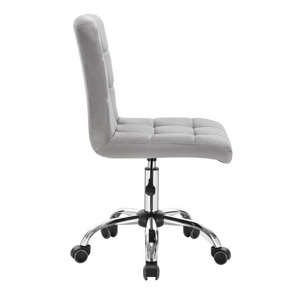 EUGAD Schreibtischstuhl, Arbeitshocker Bürohocker Samt Metall, 360° drehbar, Rosa Hellgrau 13 EUGAD Schreibtischstuhl, Arbeitshocker Bürohocker Samt Metall, 360° drehbar, Rosa Hellgrau – Bild 11