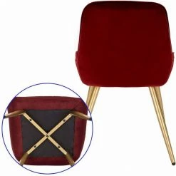 EUGAD Esszimmerstuhl, 4 Stücke Retro Küchenstuhl Sitzfläche aus Samt mit Metallbeine Dunkelgrün Bordeaux, Dunkelgrau, Dunkelgr&uuml;n, Hellgrau, Rosa, Schwarz -EUGAD Verkäufe b82e9fe5 655b 584b 9e2d 13d03c8d932c