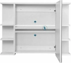 EUGAD Spiegelschrank Badezimmerspiegel Hängeschrank mit 8 Ablagen mit Tür Weiß -EUGAD Verkäufe b8f6d1aa 6fd9 5c60 8962 3555b0be500a