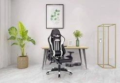 EUGAD Gaming-Stuhl (1 Stück), Racing Stuhl mit Fußstütze Racing Stuhl Drehstuhl Bürostuhl Schreibtischstuhl PC Stuhl mit Wippfunktion Höhenverstellbar Kunstleder Rot Grau, Weiß -EUGAD Verkäufe ba19143c a306 5cba a47c c48390fa9763