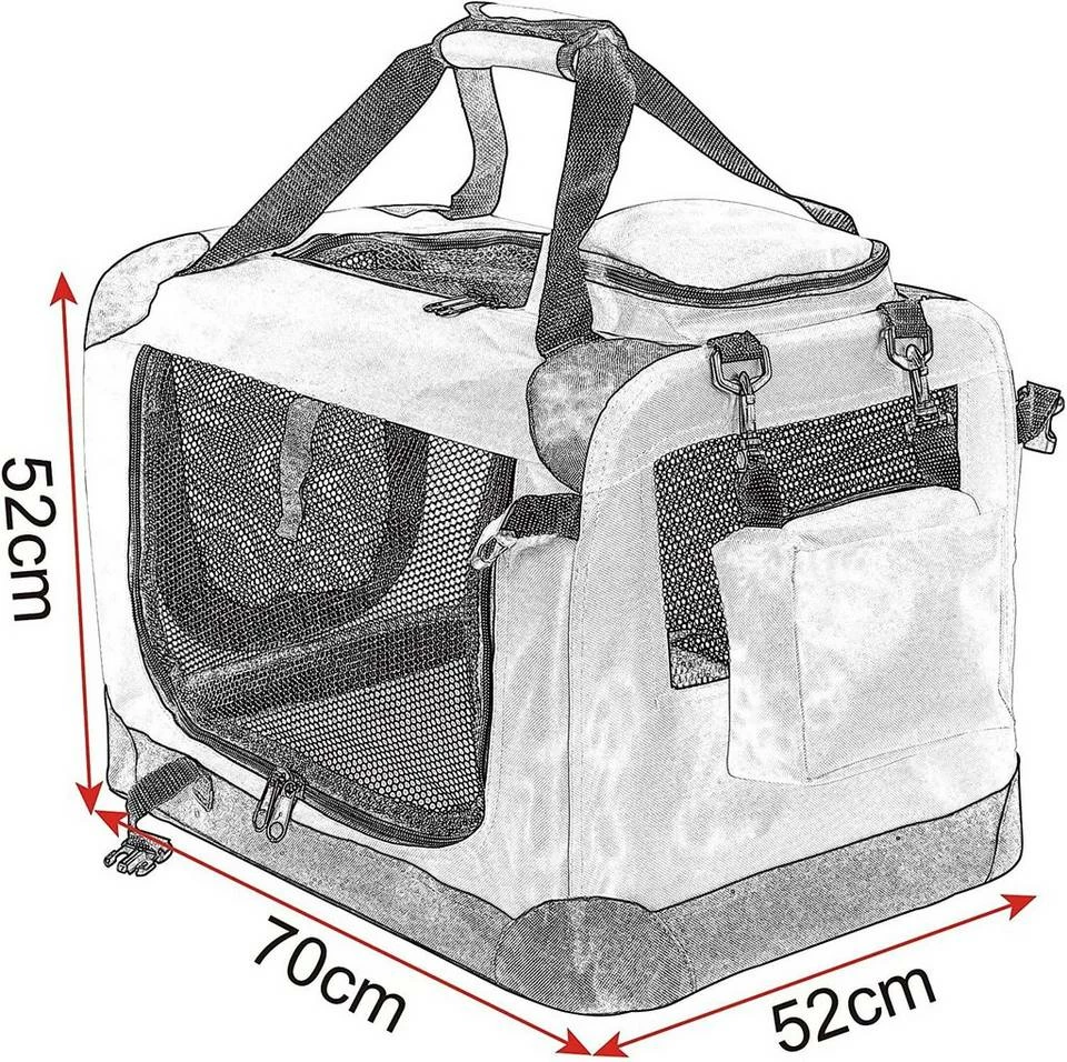 EUGAD Tiertransporttasche, Hundebox faltbar Hundetransportbox Auto Transportbox Reisebox Katzenbox Schwarz 13 EUGAD Tiertransporttasche, Hundebox faltbar Hundetransportbox Auto Transportbox Reisebox Katzenbox Schwarz – Bild 12