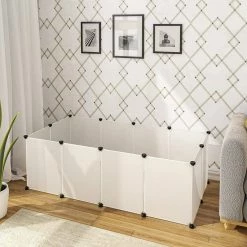 EUGAD Freigehege, Freigehege für Kaninchen Hasen Meerschweinchen Welpenauslauf DIY, 12 Platten 145 x 75 x 46 cm Grau, Schwarz, Transparent, Weiß -EUGAD Verkäufe bb6a713c d35f 475f a6cc 1abd002e35ec