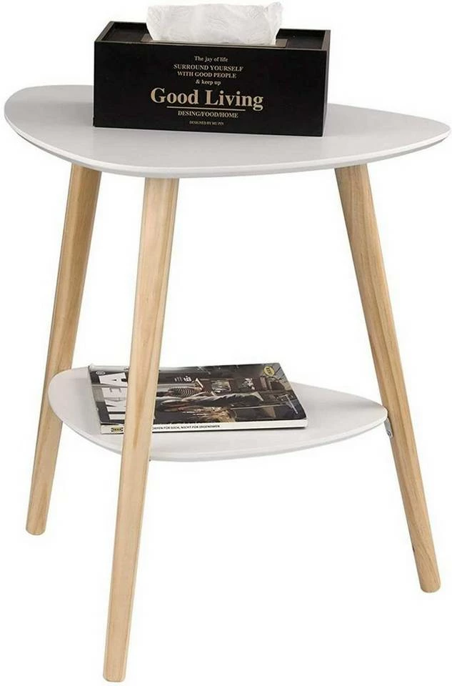 EUGAD Beistelltisch (1-St), Sofatisch Couchtisch Nachttisch Nachtkommode Nachtschrank Kaffeetisch mit 2 Ablagefäche Holzbeine MDF 50x40x55cm Weiß 3 EUGAD Beistelltisch (1-St), Sofatisch Couchtisch Nachttisch Nachtkommode Nachtschrank Kaffeetisch mit 2 Ablagefäche Holzbeine MDF 50x40x55cm Weiß