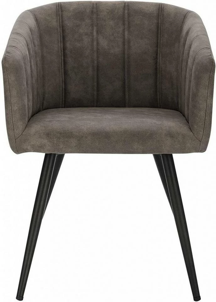 EUGAD 4-Fußstuhl, 6er-Set Esszimmerstuhl Polsterstuhl aus Stoffbezug Grau Dunkelbraun 6 EUGAD 4-Fußstuhl, 6er-Set Esszimmerstuhl Polsterstuhl aus Stoffbezug Grau Dunkelbraun – Bild 4