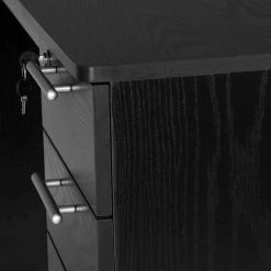 EUGAD Schreibtisch, Computertisch Bürotisch mit 3 Schubladen und Schloss Holz Schwarz -EUGAD Verkäufe bcf2f353 0a8d 5929 9828 37fc4179bcca