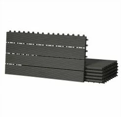 EUGAD WPC-Fliesen, WPC Fliesen Klickfliesen in Holzoptik 12 Stücke für 2m² Coffee Anthrazit, Grau, Hellgrau, Braun -EUGAD Verkäufe bcfe435d d555 5832 a606 b464e8f8bd08