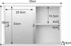 EUGAD Spiegelschrank Hängeschrank Badschrank mit Ablage aus Holz 56 x 36 x 14 cm weiß -EUGAD Verkäufe bda9407a 34c2 5149 956f 98e1ef77363d