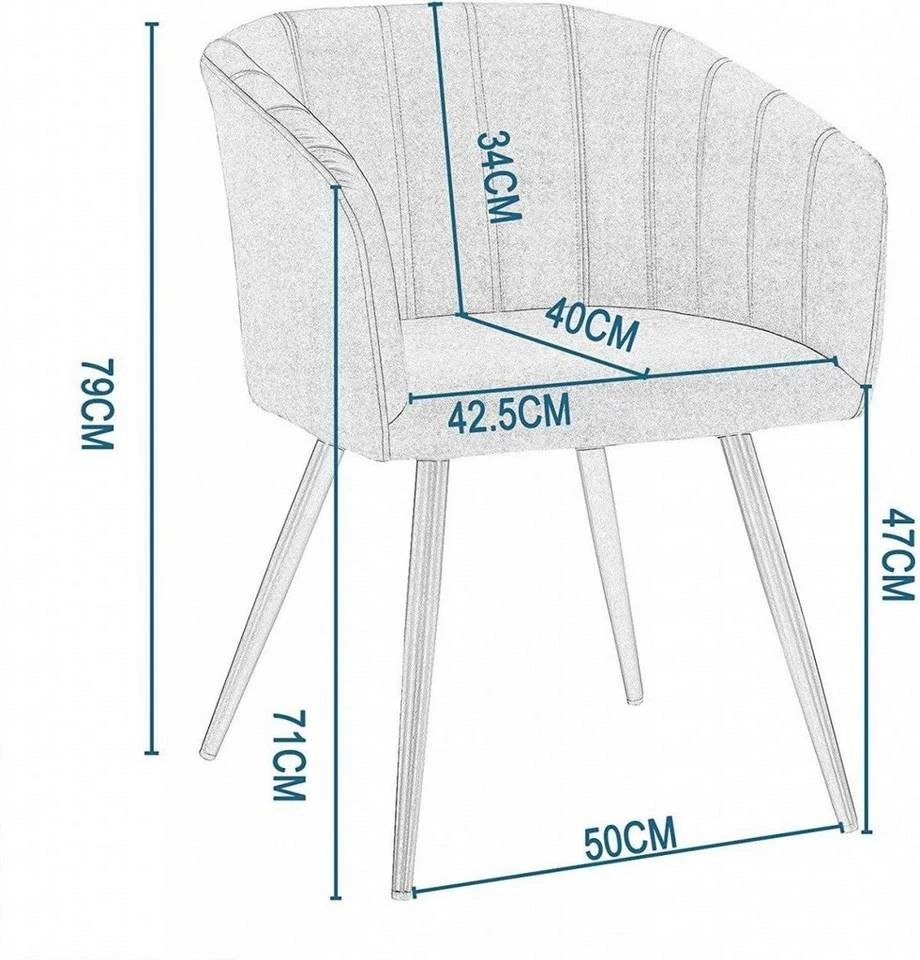 EUGAD 4-Fußstuhl, 6er-Set Esszimmerstuhl Polsterstuhl aus Stoffbezug Grau Dunkelbraun 5 EUGAD 4-Fußstuhl, 6er-Set Esszimmerstuhl Polsterstuhl aus Stoffbezug Grau Dunkelbraun – Bild 3