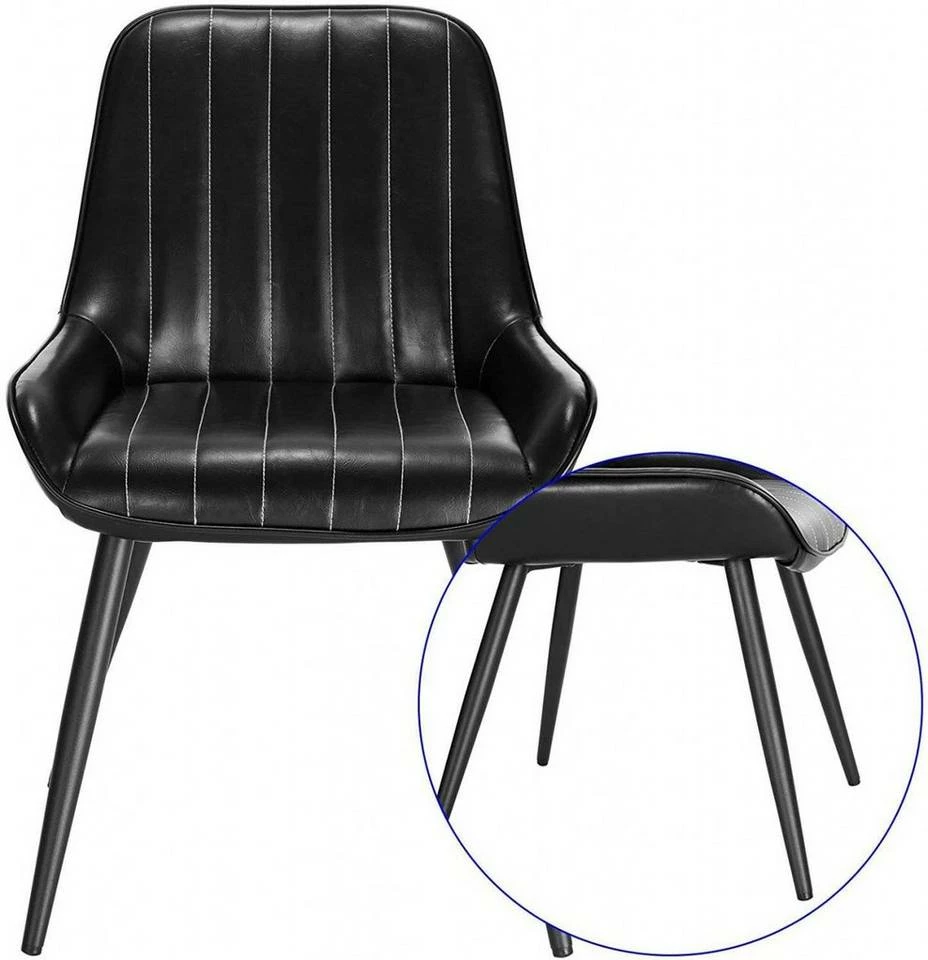 EUGAD Esszimmerstuhl, 4 Stücke Retro Küchenstuhl Sitzfläche aus PU mit Metallbeine Schwarz Braun, Dunkelbraun, Dunkelgrün, Grau 7 EUGAD Esszimmerstuhl, 4 Stücke Retro Küchenstuhl Sitzfläche aus PU mit Metallbeine Schwarz Braun, Dunkelbraun, Dunkelgrün, Grau – Bild 5