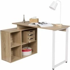 EUGAD Schreibtisch, mit Ablagen Holz 116x75x80cm Dunkelbuche Helleiche, Weiß -EUGAD Verkäufe be285416 2f10 5967 99b7 92e3f74c5e75