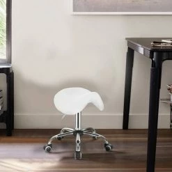 EUGAD Drehstuhl (1 Stück), Sattelhocker gepolstert höhenverstellbar aus Kunstleder Grau Schwarz, Weiß -EUGAD Verkäufe be7fe467 3510 5e3d aa15 c538163aa276