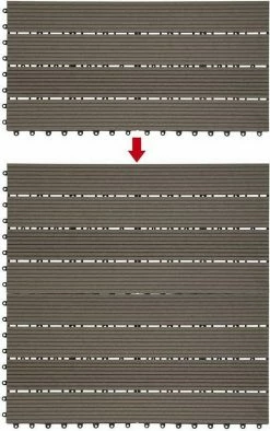 EUGAD WPC-Fliesen, WPC Fliesen Klickfliesen in Holzoptik 12 Stücke für 2m² Coffee Anthrazit, Grau, Hellgrau, Braun -EUGAD Verkäufe bf8bd183 c810 58e1 befa 46f3d0564765