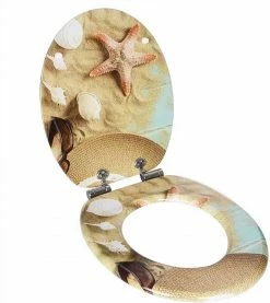 EUGAD WC-Sitz (1-St), Toilettensitz, WC Sitz mit Absenkautomatik, MDF, Holz, Softclose Scharnier Grüne Blätter, Holzfarbe, Lilie, Seestern, Seestern Am Strand, Seestern Sonnenuntergang, Stone, ‎Lila Blume und Stones -EUGAD Verkäufe bfca4d3b 1dea 48c4 81af 74de6f84bbd0