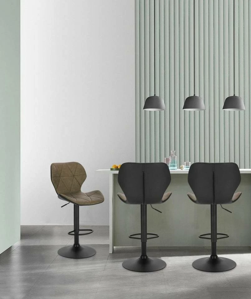 EUGAD Barhocker (2 St), 2er-Set höhenverstellbar und drenbar mit Rückenlehne aus Kunstleder Stahl Grau Anthrazit, Braun, Dunkelbraun 12 EUGAD Barhocker (2 St), 2er-Set höhenverstellbar und drenbar mit Rückenlehne aus Kunstleder Stahl Grau Anthrazit, Braun, Dunkelbraun – Bild 10