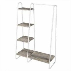 EUGAD Garderobenständer, Kleiderständer,mit Regal, Metall, Holz,im Flur, Wohnzimmer, Dunkelbraun-Schwarz Eiche-Weiß, Sand-Weiß -EUGAD Verkäufe c011bfe8 b5f6 53b8 8c25 b1d91740a130