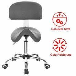 EUGAD Arbeitshocker (1er-Set), Sattelhocker mit Rückenlehne gepolstert höhenverstellbar aus Kunstleder Schwarz Grau, Weiß -EUGAD Verkäufe c0b670a4 3e64 5afc a092 9a36031889a0