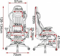 EUGAD Gaming-Stuhl (1 Stück), Racing Stuhl mit Fußstütze Racing Stuhl Drehstuhl Bürostuhl Schreibtischstuhl PC Stuhl mit Wippfunktion Höhenverstellbar Kunstleder Rot Grau, Weiß -EUGAD Verkäufe c145187f 0e3c 5b69 9fc7 feb96a6ee345