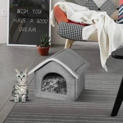 EUGAD Tierbett, Katzenhaus Katzenhöhle herausnehmbarer Matte Dunkelgrau, Hellgrau -EUGAD Verkäufe c17be655 1c96 5907 984d 3fb4fed5a1e1