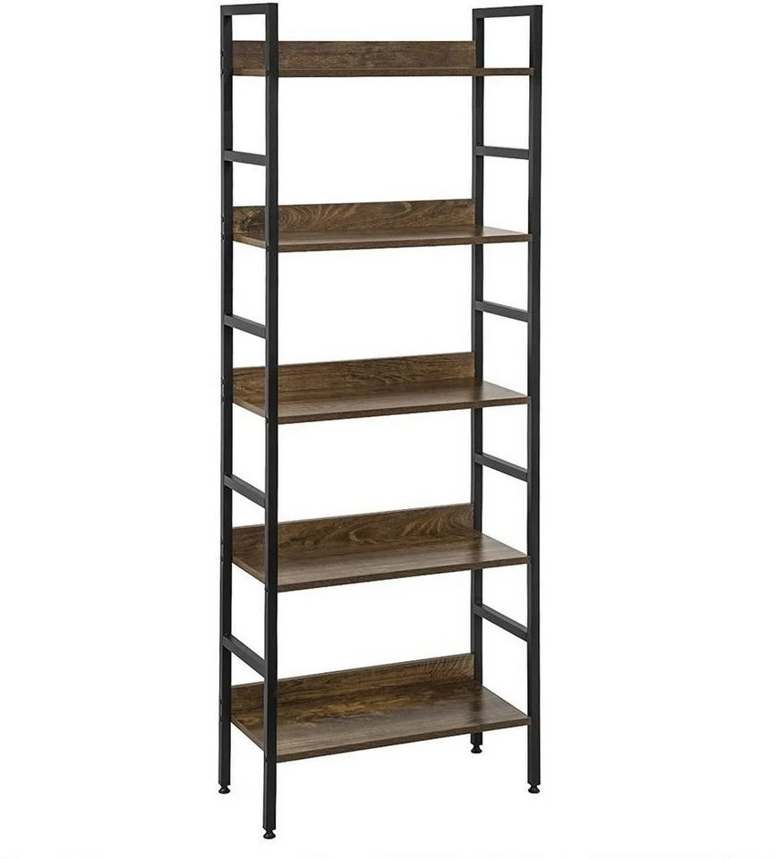 EUGAD Bücherregal, 1-tlg., Standregal, Küchenregal, 5 offenen Regalebenen, MDF, Metall, Schwarz Marmor Golden-Weißer Marmor, Vintage 10 EUGAD Bücherregal, 1-tlg., Standregal, Küchenregal, 5 offenen Regalebenen, MDF, Metall, Schwarz Marmor Golden-Weißer Marmor, Vintage – Bild 8