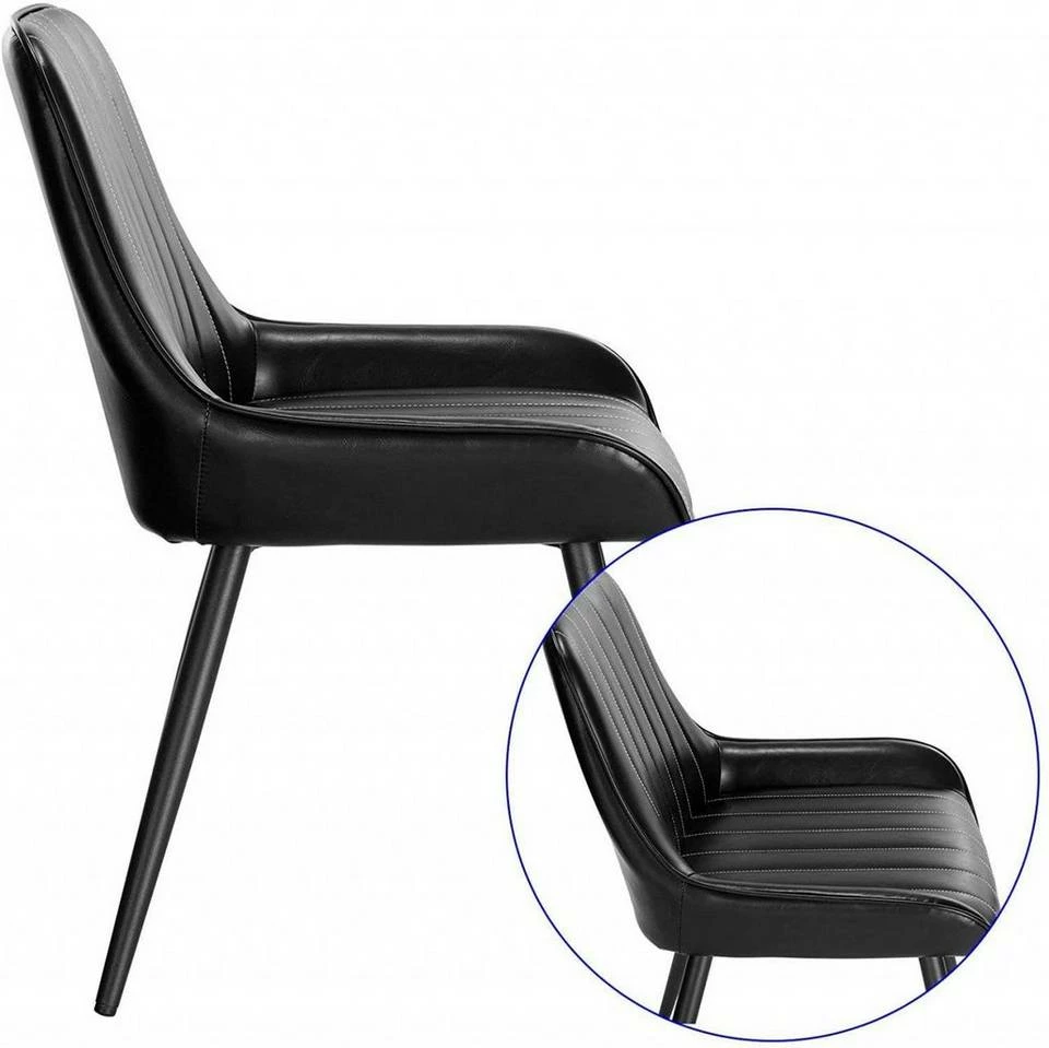 EUGAD Esszimmerstuhl, 4 Stücke Retro Küchenstuhl Sitzfläche aus PU mit Metallbeine Schwarz Braun, Dunkelbraun, Dunkelgrün, Grau 9 EUGAD Esszimmerstuhl, 4 Stücke Retro Küchenstuhl Sitzfläche aus PU mit Metallbeine Schwarz Braun, Dunkelbraun, Dunkelgrün, Grau – Bild 7