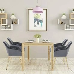 EUGAD Polsterstuhl (Set, 1 Stück), Esszimmerstuhl Küchenstuhl Samt, mit goldener Metallbeinen Blau, Bordeaux, Dunkelgrau, Dunkelgrün, Hellgrau, Rosa, Schwarz -EUGAD Verkäufe c45c7418 fcfc 4dde 87ea cad6136ad34a