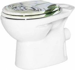 EUGAD WC-Sitz (1-St), Toilettensitz, WC Sitz mit Absenkautomatik, MDF, Holz, Softclose Scharnier Grüne Blätter, Holzfarbe, Lilie, Seestern, Seestern Am Strand, Seestern Sonnenuntergang, Stone, ‎Lila Blume und Stones -EUGAD Verkäufe c4e87b8d 9132 4784 8600 ef5c248560b9