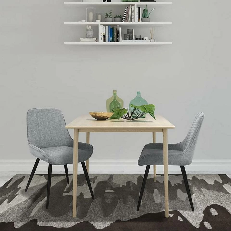 EUGAD Polsterstuhl (2 Stück), Esszimmerstühle aus Leinen mit stabilen Metallbeinen, mit Rückenlehne und gepolsterter Sitzfläche Dunkelgrau, Hellgrau 10 EUGAD Polsterstuhl (2 Stück), Esszimmerstühle aus Leinen mit stabilen Metallbeinen, mit Rückenlehne und gepolsterter Sitzfläche Dunkelgrau, Hellgrau – Bild 8