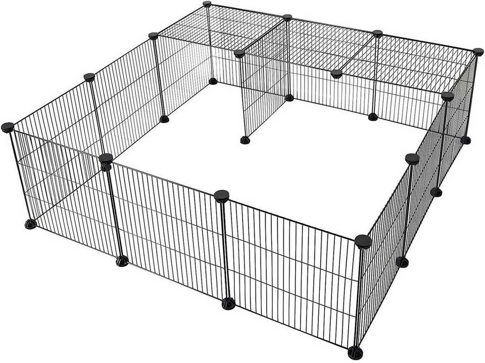 EUGAD Freigehege, DIY 16 Platten Schwarz Laufstall Kleintiere Schwarz 109x109x39cm 3 EUGAD Freigehege, DIY 16 Platten Schwarz Laufstall Kleintiere Schwarz 109x109x39cm