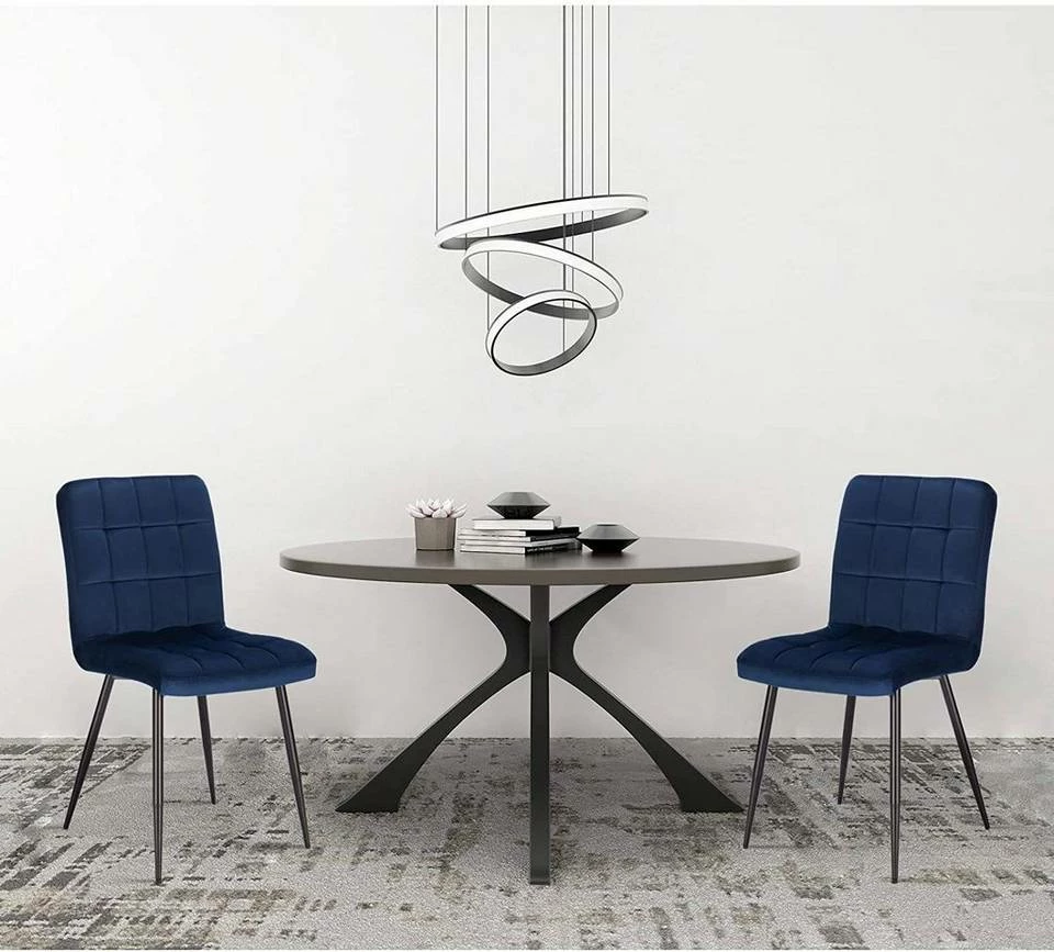 EUGAD Esszimmerstuhl (4 Stück), Polsterstuhl Wohnzimmerstuhl Samtstuhl Sessel mit Rückenlehne, Metallbeine, Sitzfläche aus Samt, Blau Creme, Dunkelgrau, Hellgrau, Rosa 6 EUGAD Esszimmerstuhl (4 Stück), Polsterstuhl Wohnzimmerstuhl Samtstuhl Sessel mit Rückenlehne, Metallbeine, Sitzfläche aus Samt, Blau Creme, Dunkelgrau, Hellgrau, Rosa – Bild 4