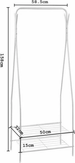EUGAD Kleiderständer, Kleiderstange mit 2 Metallablagen Schwarz, Weiß -EUGAD Verkäufe c80f69f4 cb74 5d4f b12b cdb1312306ee