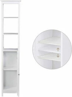 EUGAD Hochschrank Badezimmerschrank mit 5 großen Fächern, Breite/Höhe: 23/160 cm -EUGAD Verkäufe c849e5ef 2c18 5e0a a2ef 3564b8e5fc92